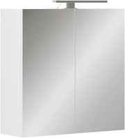 Mobile a specchio per il bagno Lavio, Bianco, 60 x 60 cm con illuminazione a LED