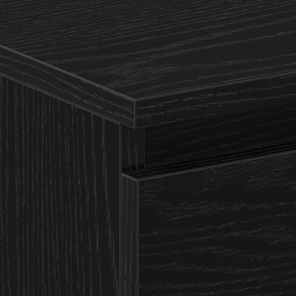 Set di 2 Comodini | Armadio da Notte | Mobiletto da notte con cassetto Rovere Nero 30 x 30 x 40 cm