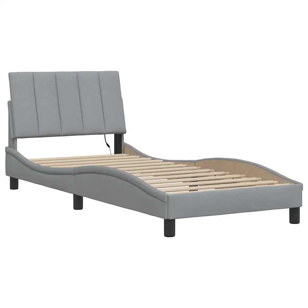 Giroletto senza Materasso Hanko Grigio Chiaro 90x200 cm Tessuto 3310433