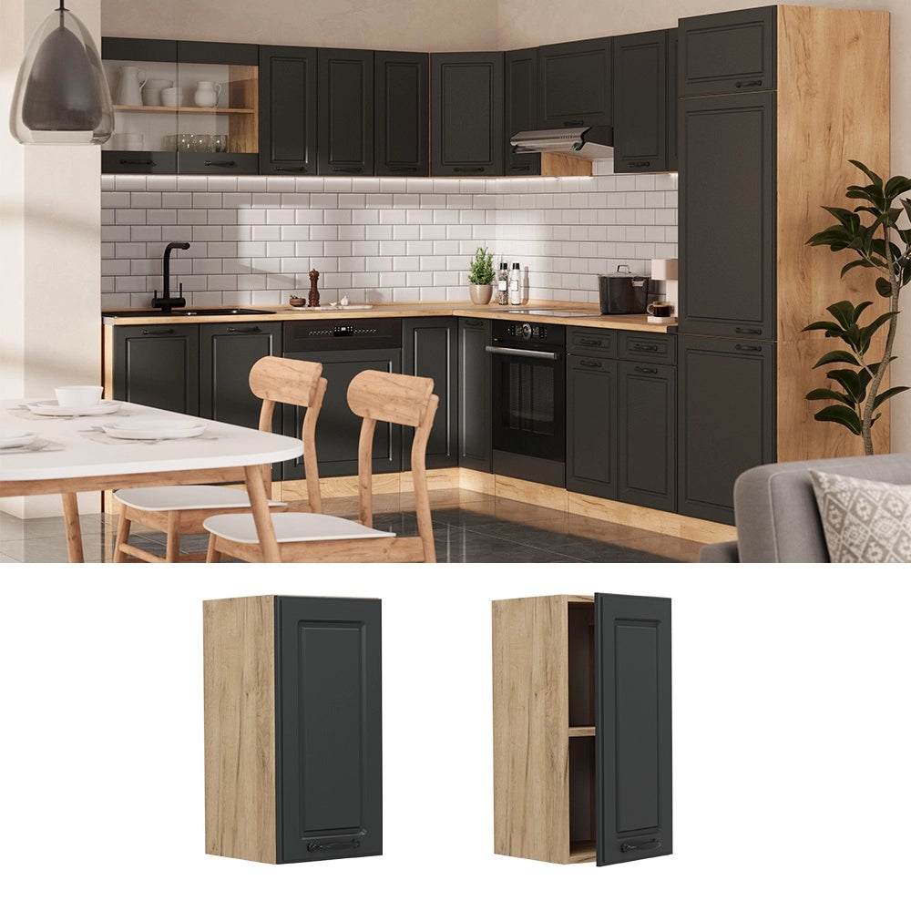 Pensile da cucina R-Line Antracite rustico/Rovere dorato 30 cm Vicco