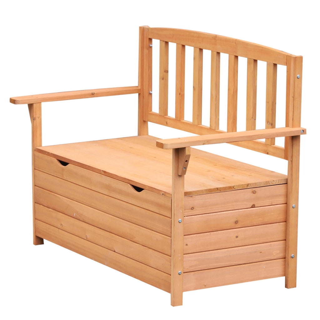 Panchina da Giardino 2 Posti con Vano Contenitore in Legno 112x58x84 cm
