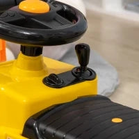 Trattore a Pedali per Bambini 3-4 Anni con Muletto e Spazio Portaoggetti, 86x27.5x47.5 cm, Giallo e Nero