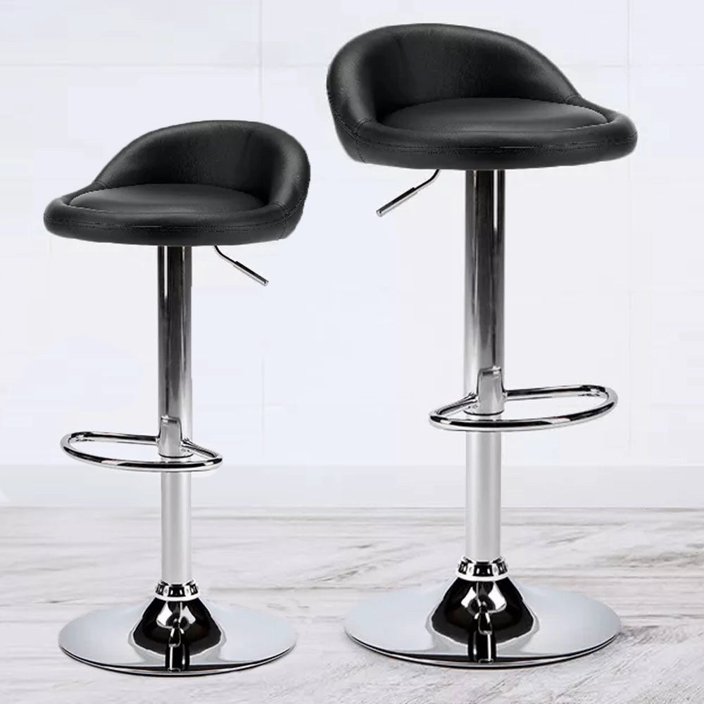 Set 2 Sgabelli Cucina Seduta Pelle Girevole Casa Bar Nero Modello Parigi