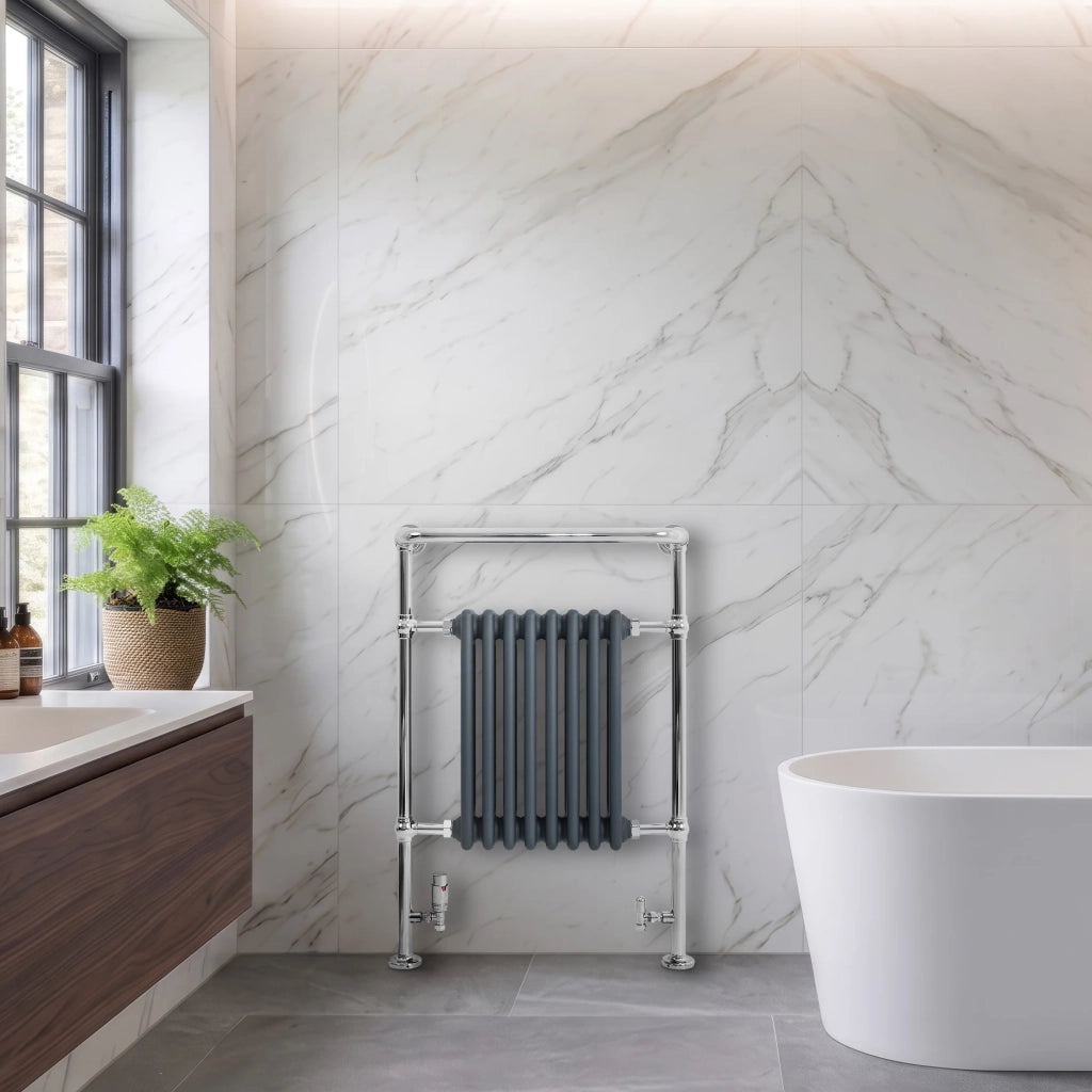 Radiatore Bagno Tradizionale 950x660mm Grigio Cromato Scaldasalviette