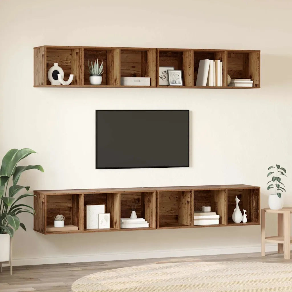 Set mobile TV 4 pcs Legno vecchio 37 x 37 x 107 cm