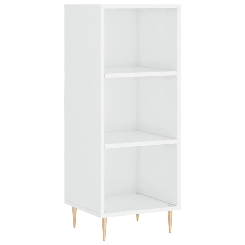 Buffet credenza cassettiera mobiletto mobile contenitore organizer per cucina soggiorno finitura lucida 34,5 x 32,5 x 90 cm legno ingegnerizzato bianco 02_0030586
