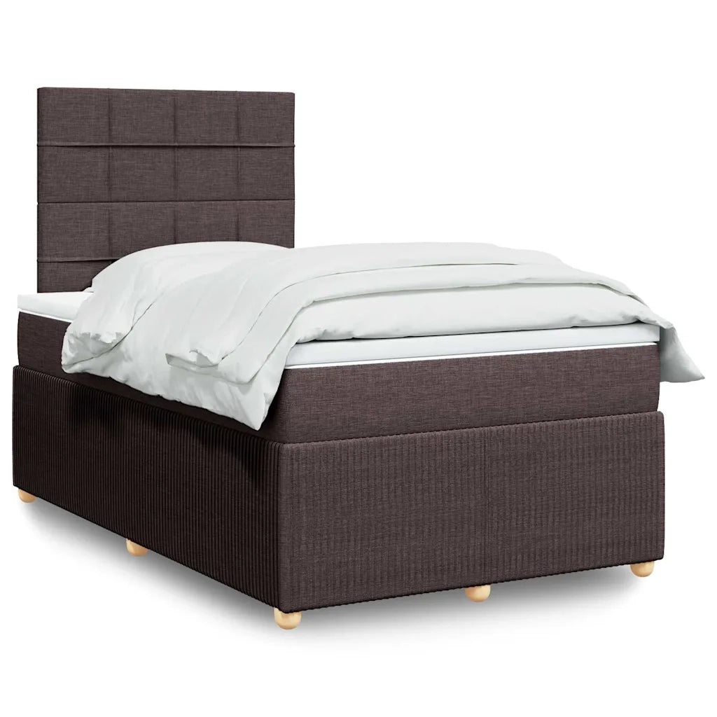vidaXL Giroletto a Molle con Materasso Marrone Scuro 120x190cm Tessuto