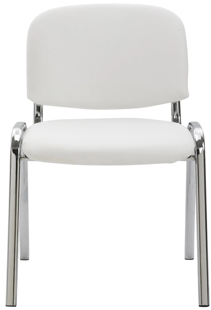 Sedia ospite impilabile KEN in similpelle bianco