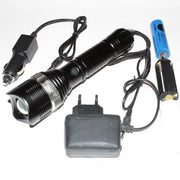 Trade Shop - Torcia Led Alluminio 15000 W Ricaricabile 3.7v Con Segnalatori Di Emergenza -