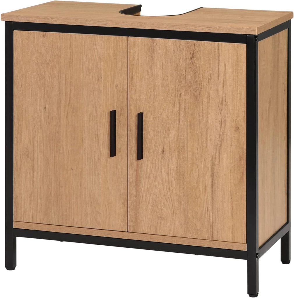 Set di mobili da bagno con armadietto a specchio in metallo + legno modello 11