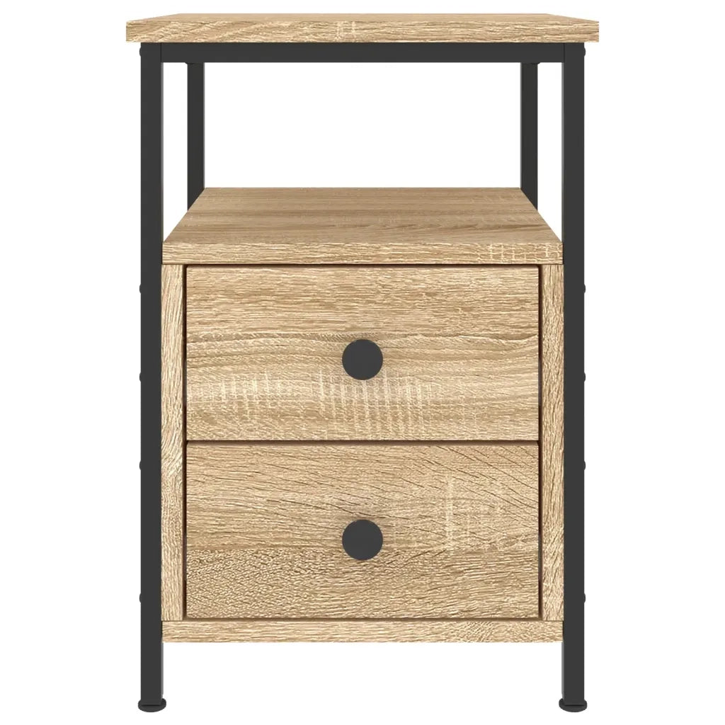 Comodini 2pz Rovere Sonoma 34x35,5x50 cm in Legno Multistrato