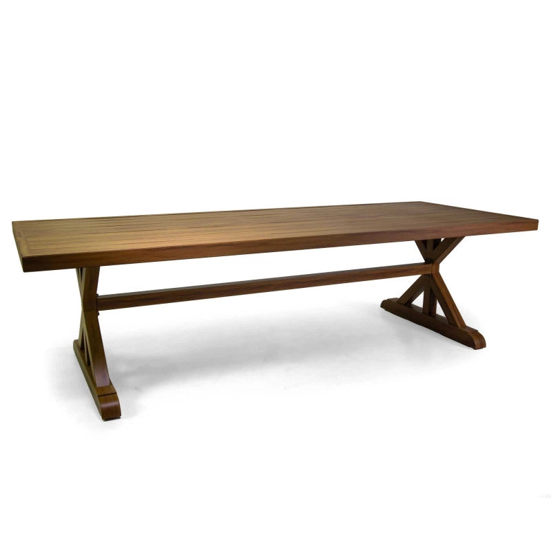 Tavolo alluminio Oakland effetto legno naturale rettangolare cm 260x100h73