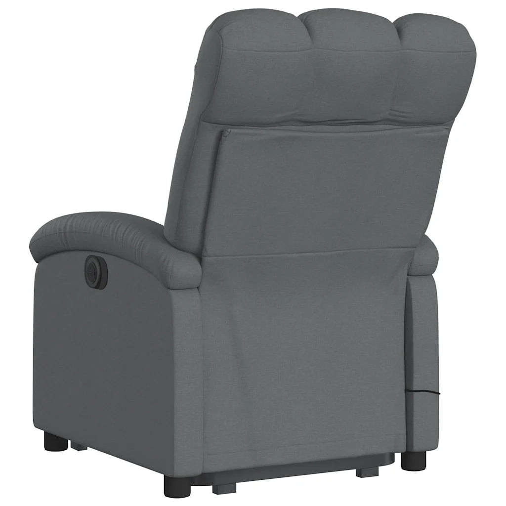 Poltrona Alzapersona Massaggi Elettrica Grigio Scuro Tessuto 3204129