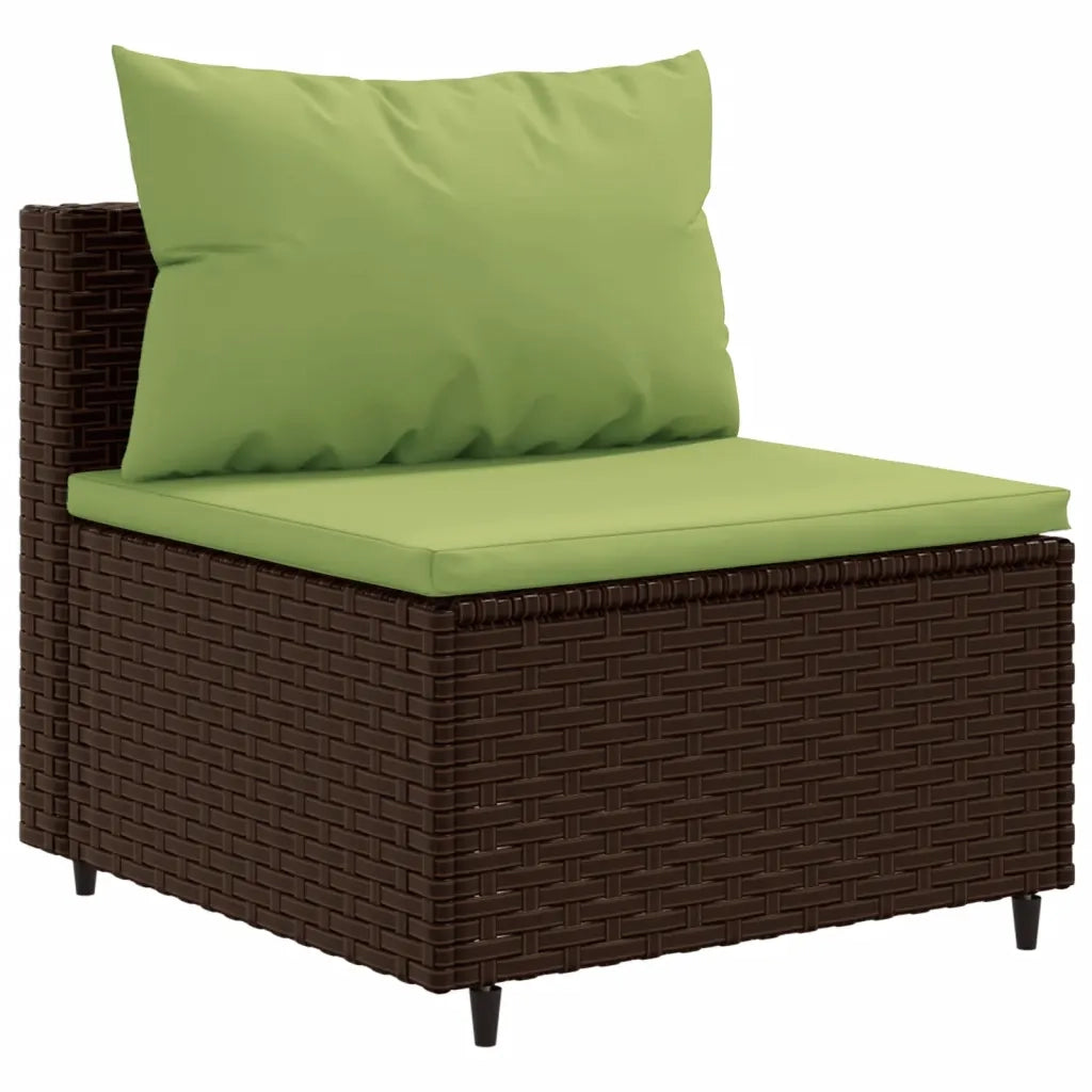 Set Divani da Giardino 11 pz con Cuscini Polyrattan Marrone 3308342