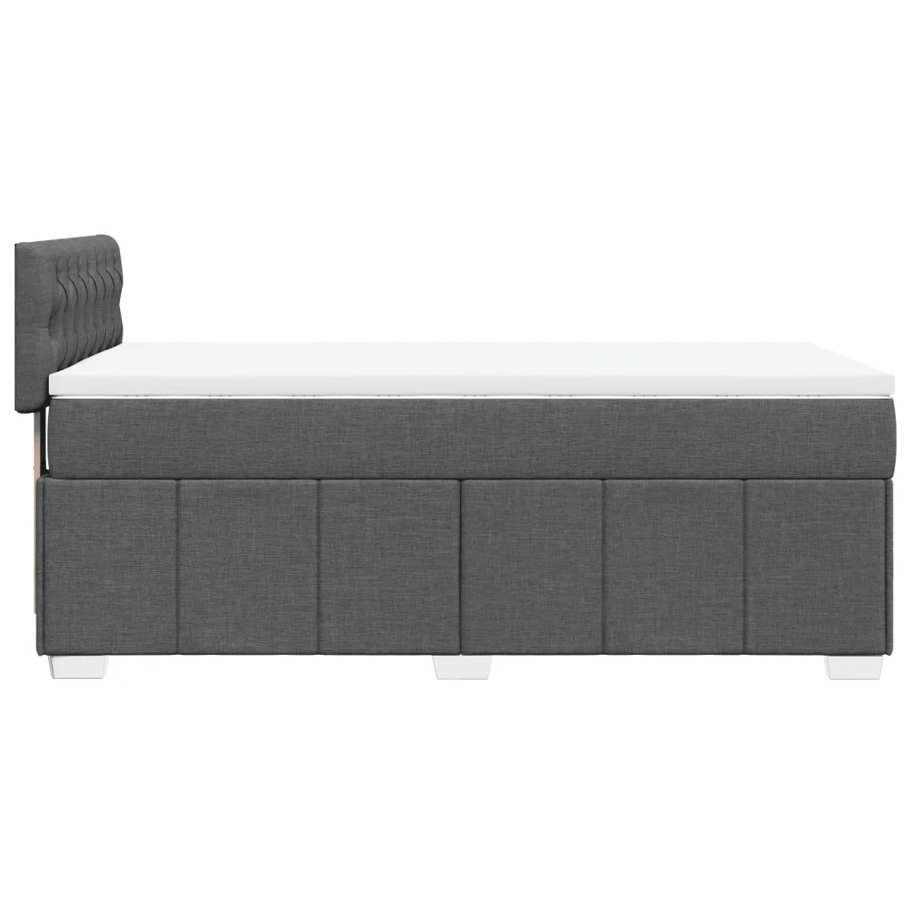 Giroletto a Molle con Materasso Grigio Scuro 90x190 cm Tessuto