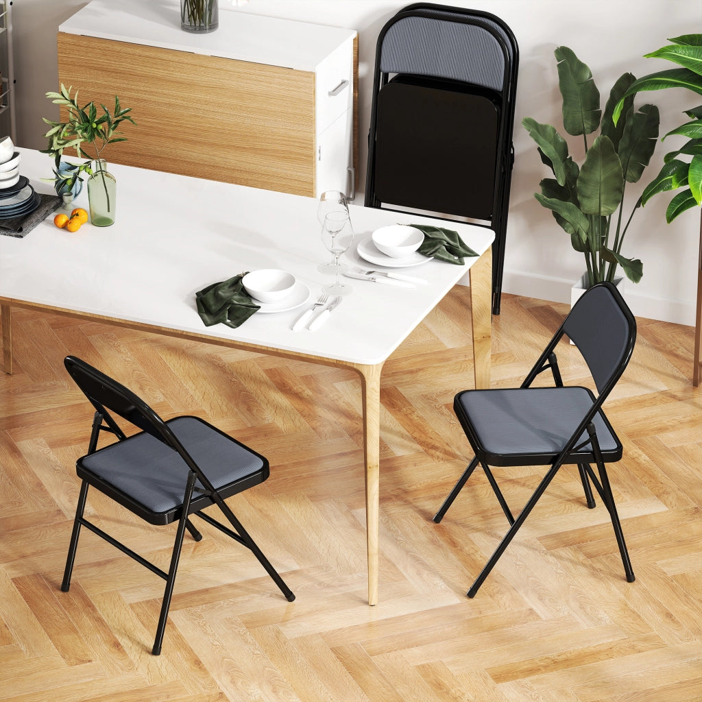 Sedia da pranzo pieghevole ¨C zephmum ¨C 45x46x78 cm grigio metallo