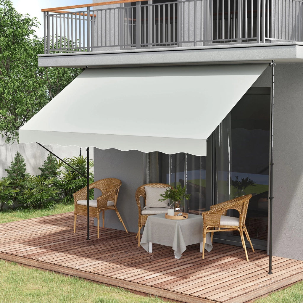 Toldo Retrattile Manuale per Balcone ¨C zephmum ¨C 300x175x210-310 cm Colore Crema