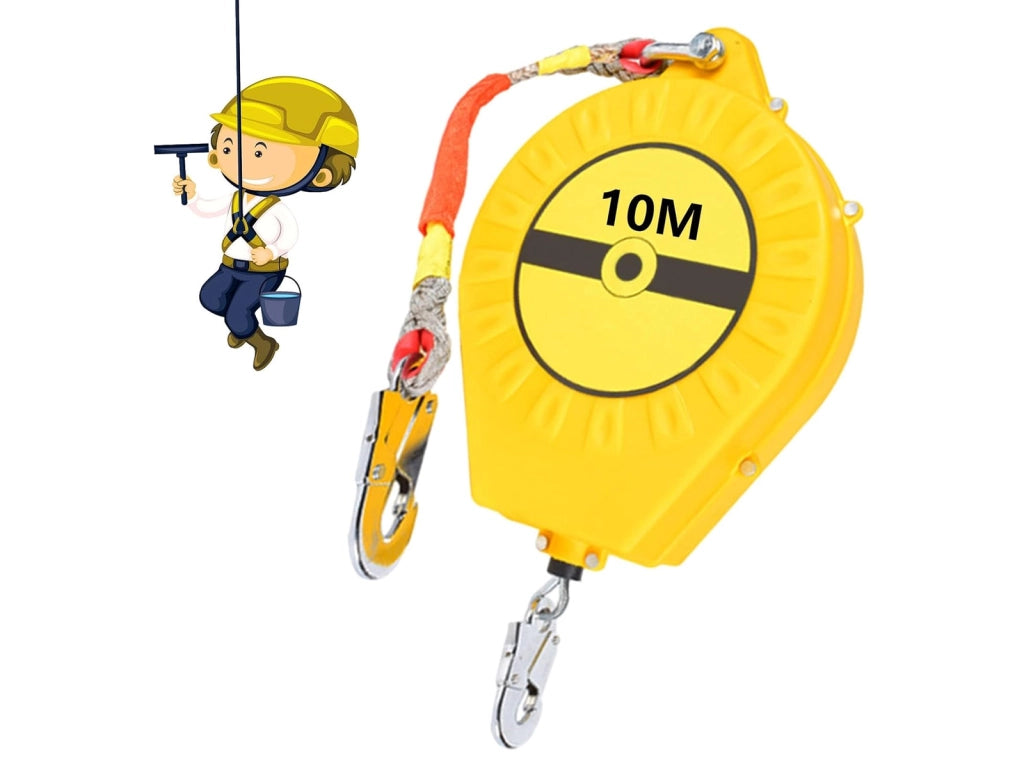 Dispositivo Anticaduta Retrattile Automatico da 10 m Cavo di Sicurezza Anticaduta per Lavori su Tetti Aerei e Arrampicata Carico Massimo 150 kg