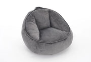 Pouf a pera ergonomico 90x90x59 cm in tessuto a coste grigio， memory foam