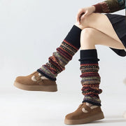 Calzamaglie per donne, pantaloni di calore per stivali, calze a strati, calzamaglie per gambe calde, leggings, copri stivali fino alle ginocchia, nero
