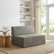 Divano Letto Pieghevole Grigio Chiaro 70 x 80 x 60 cm Tessuto 900092