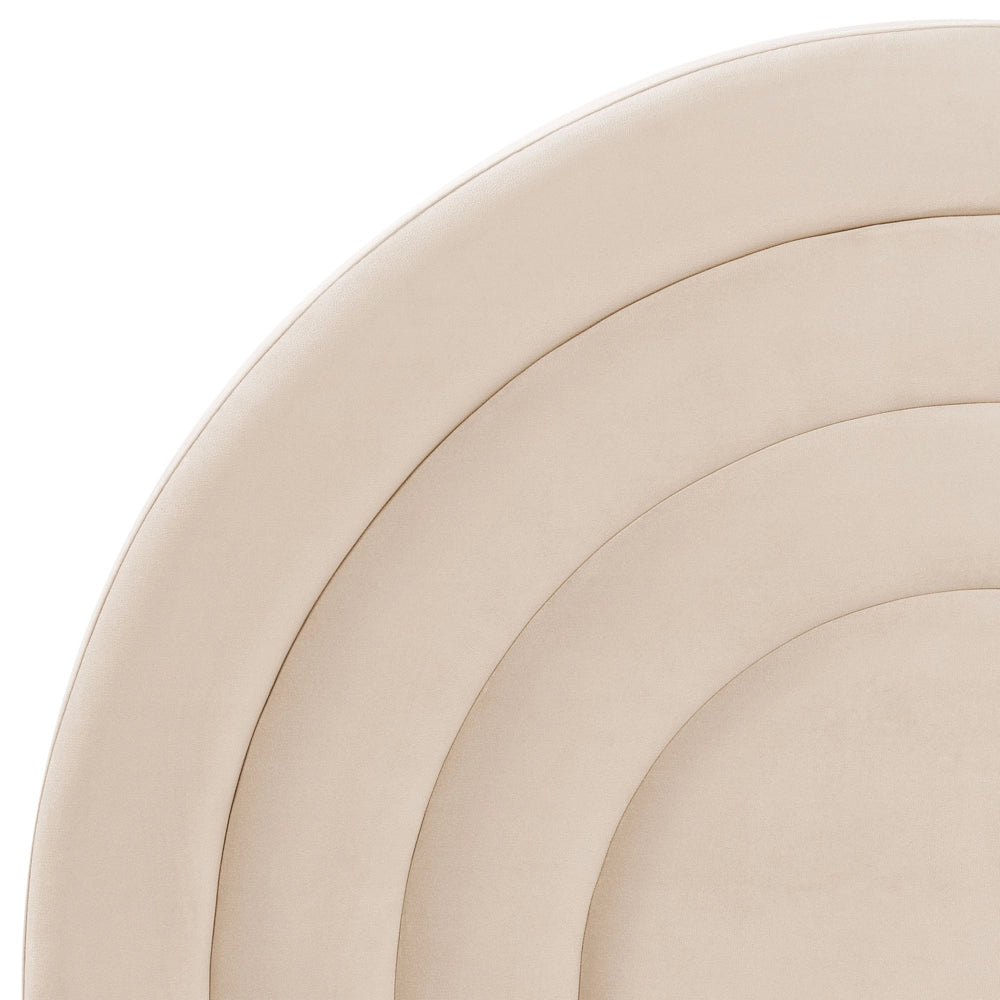 Letto con Contenitore in Velluto beige, Misura Singola 90 x 200 cm Design Minimalista Retro con Testiera a Mezza Luna