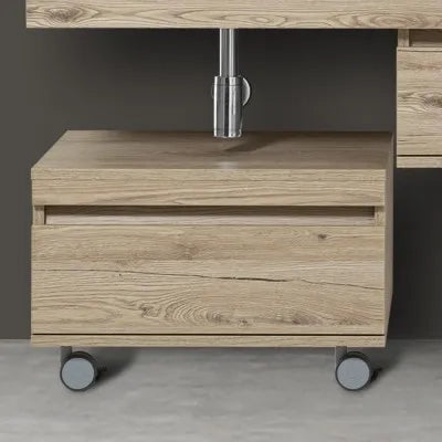 Cassettiera su ruote 58 cm colore rovere