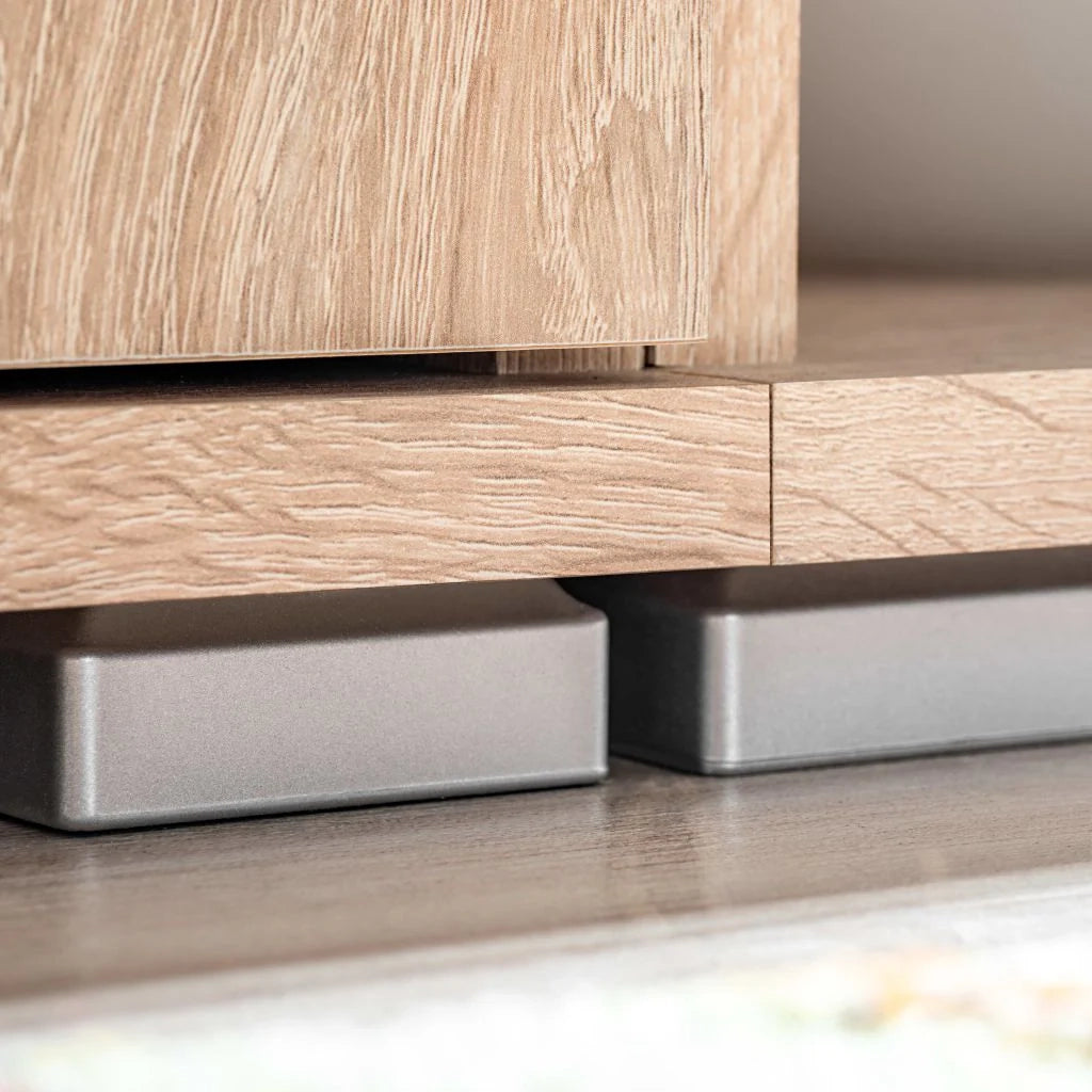Pratico mobile TV/credenza di design con luci a LED finitura marrone rovere Sonoma 2502054