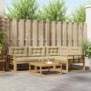 Set di divani da esterno 5 pcs Bianco e Beige 79 x 79 x 37 cm