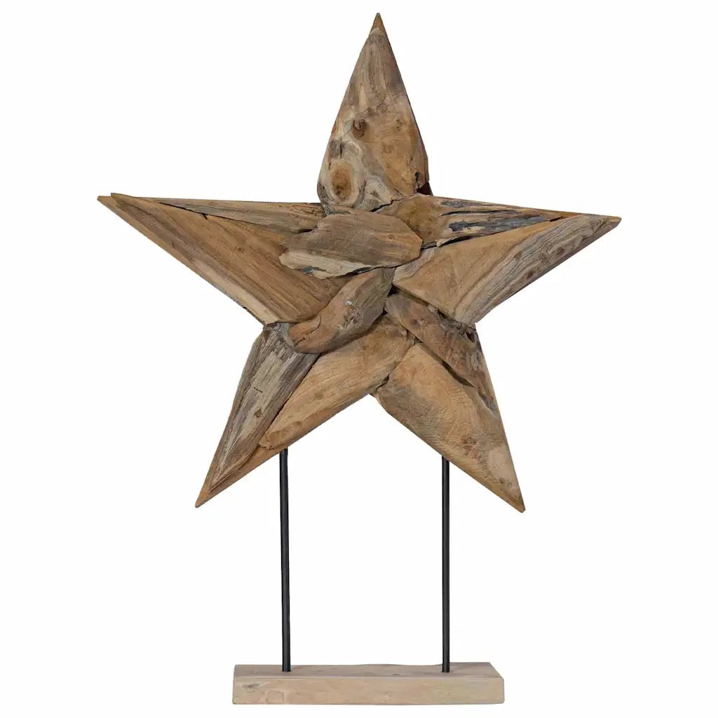 Stella di Natale Marrone 59,5 x 18 x 74 cm Legno di teak solido 42017936