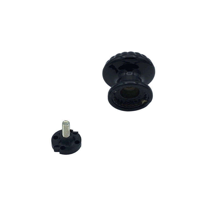 Pomolo fisso per porta SAGUATTI 861/60QB in alluminio nero lucido