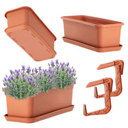 KADAX Fioriera da balcone 40 cm Vaso da fiori Supporto per vaso da fiori Maniglie Balcone