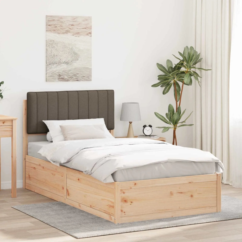 Letto con Testiera Rivestita Talpa 100 x 200 cm Pino massello