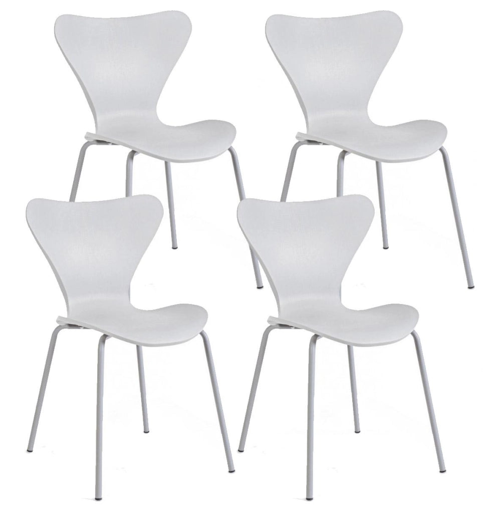 Set 4 Sedie 50x49,5x82 cm in Plastica Grigio Chiaro