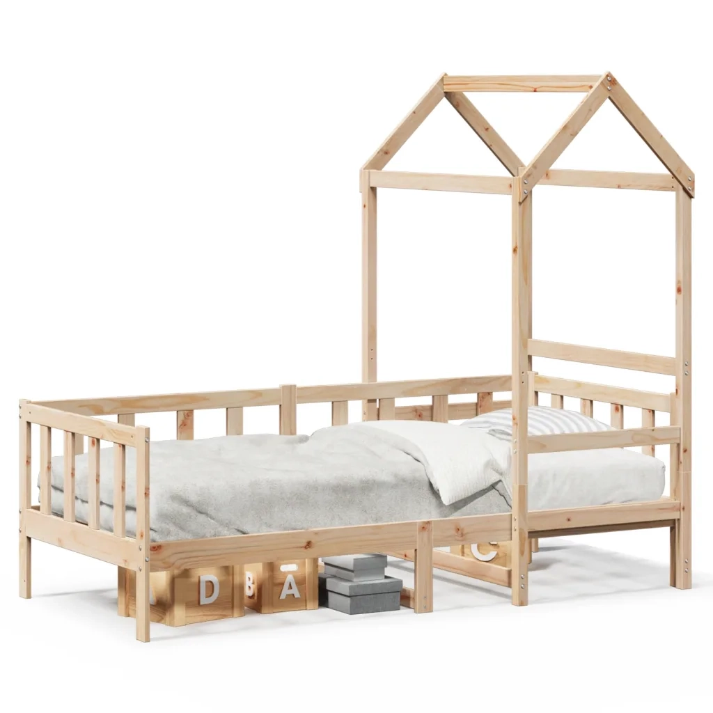 Letto singolo | Letto per adulti | Dormeuse con Tetto 80x200 cm in Legno Massello di Pino
