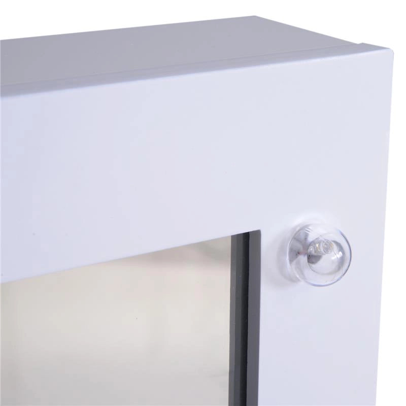 ARMADIO PORTAGIOIE CON SPECCHIO REGOLABILE E LUCI LED BIANCO 36X30X136 CM