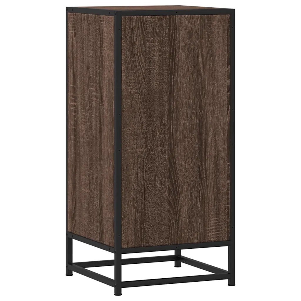 Credenza Rovere Marrone 35,5x35x76 cm in Truciolato e Metallo 848958
