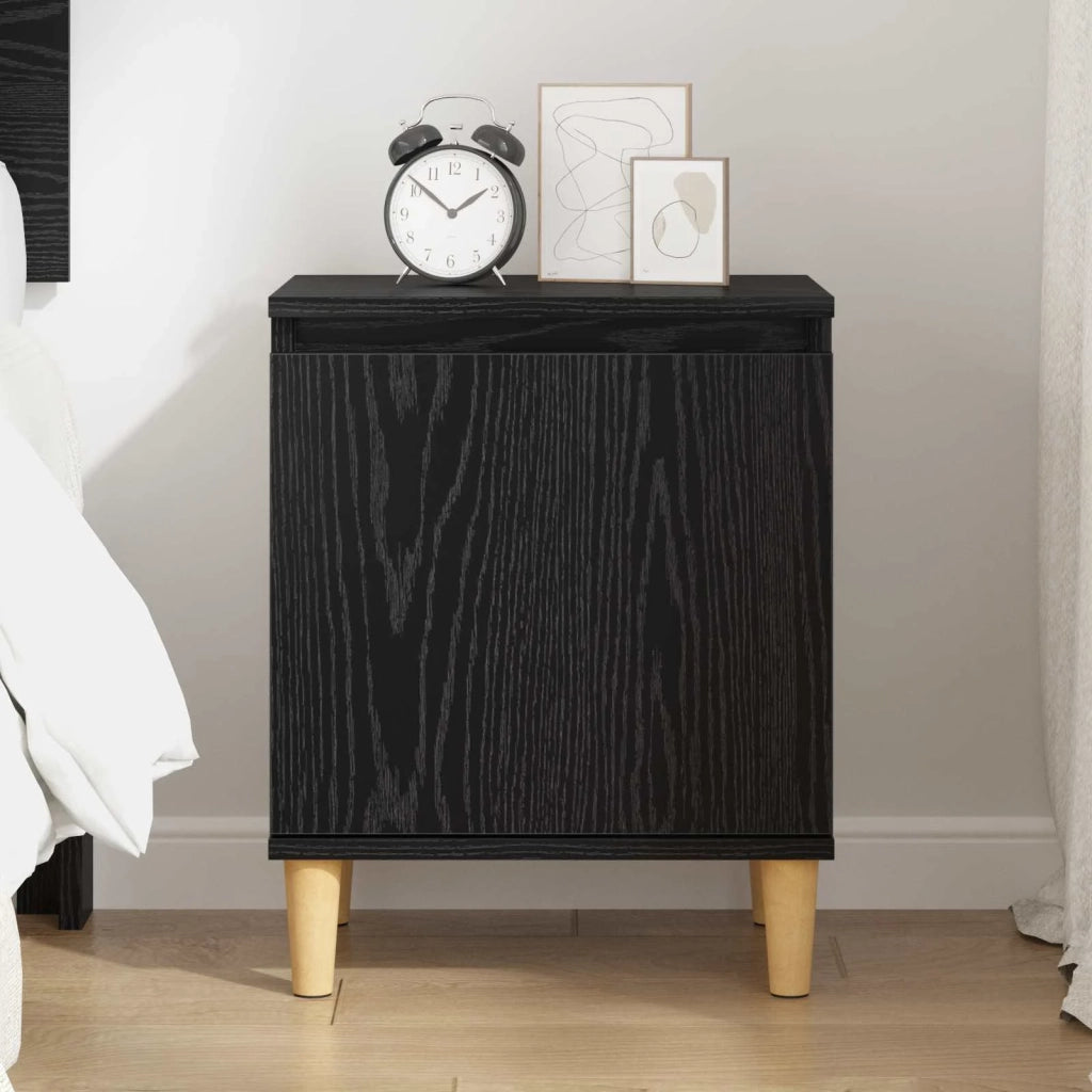 Armadio da Notte Rovere Nero 40 x 30 x 50 cm Legno multistrato 875106
