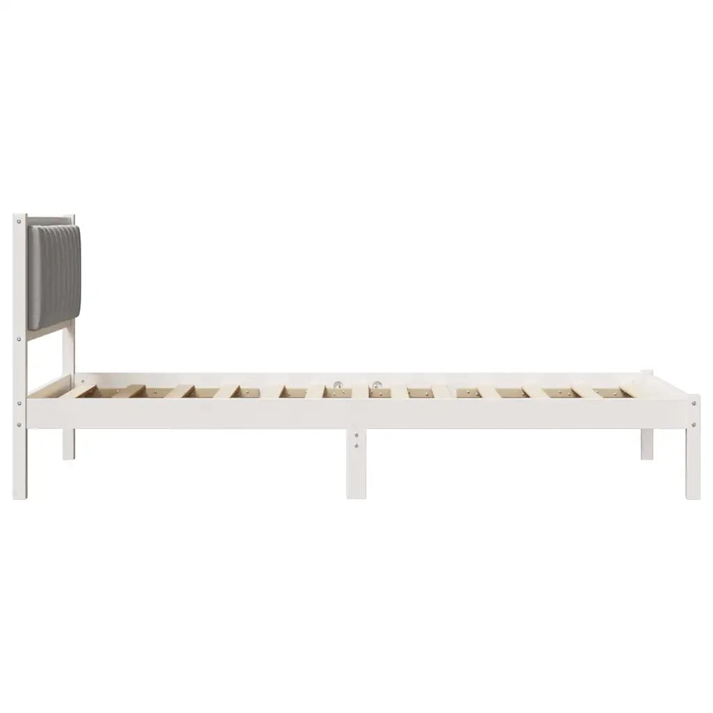 Letto con Testiera Rivestita Grigio chiaro 100 x 200 cm