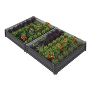IDMarket - Set di 2 caselle da orto in metallo 90 x 90 cm, grigio antracite