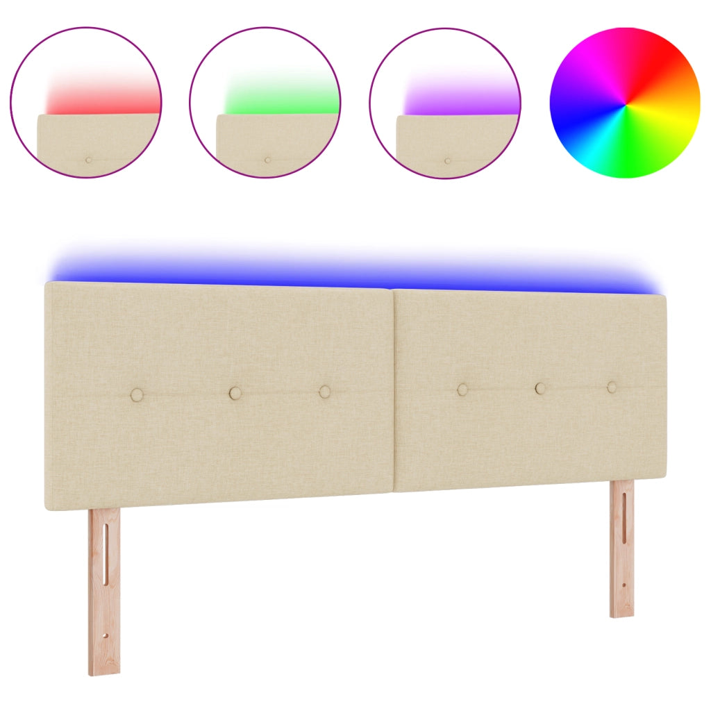 Testiera LED Imbottita Crema 72 cm Tessuto