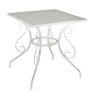 Tavolo metallo new old bianco crema quadro cm 70x70h72