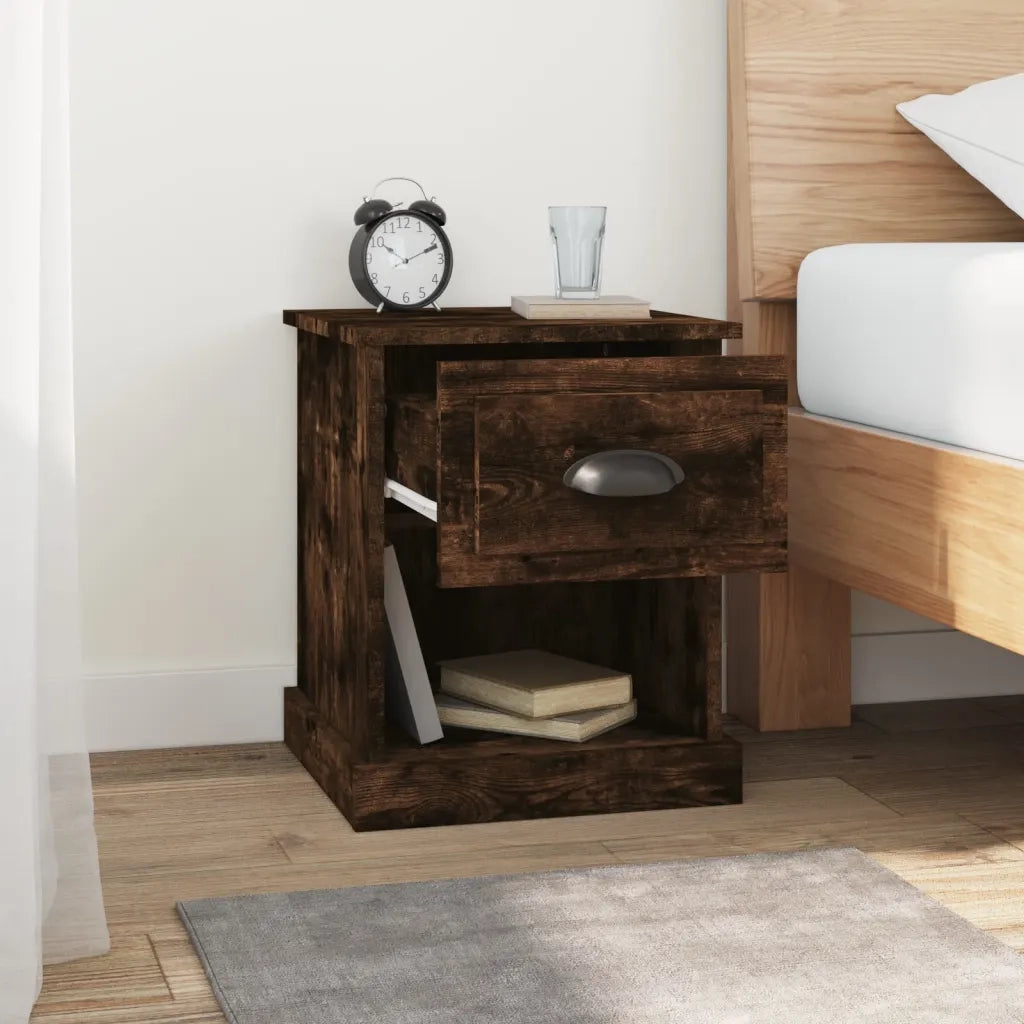 Comodini 2 pz Rovere Fumo 39x39x47,5 cm in Legno Multistrato 816139
