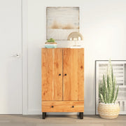 Credenza con Cassetto 60x33x100cm Legno Massello Acacia e Ferro 352934