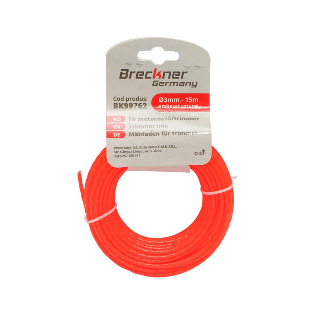 Filo per decespugliatore tondo goffrato 3mmx15m Breckner Germany