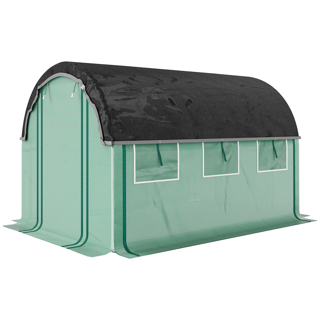 Serra Tunnel da Giardino 3x2x2m ¨C Xylo ¨C Struttura Acciaio con Rete Ombreggiante e Copertura Plastica Verde
