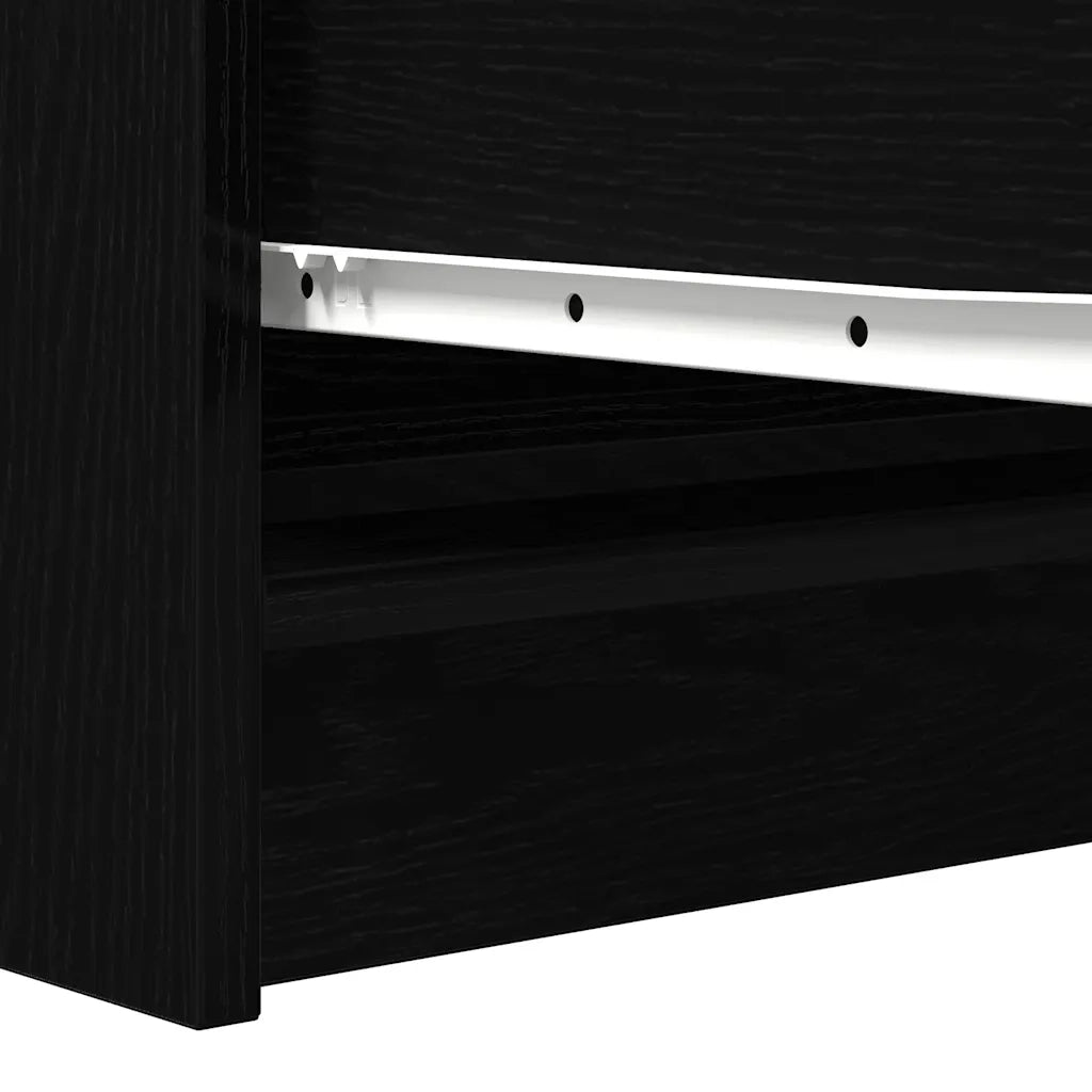 Credenza | Madia | Buffet da pranzo | Armadio da pranzo Rovere Nero 100x35x76 cm in Legno Multistrato