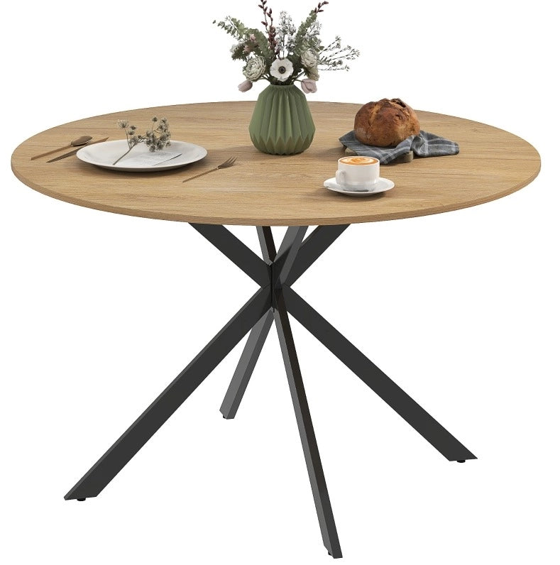 Tavolo da pranzo rotondo Ø120 cm in stile industriale