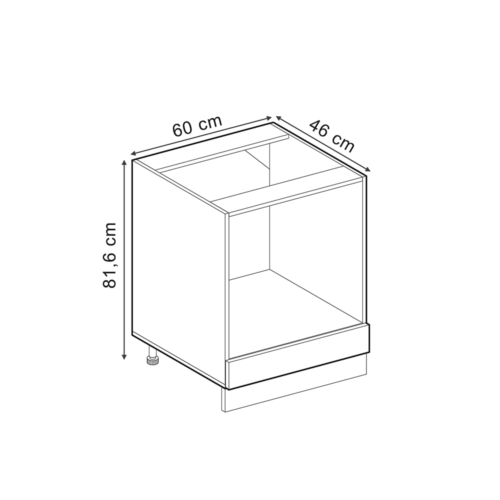 Mobile per forno da incasso R-Line Sonoma/Rovere dorato 60 cm PL Marmo Vicco
