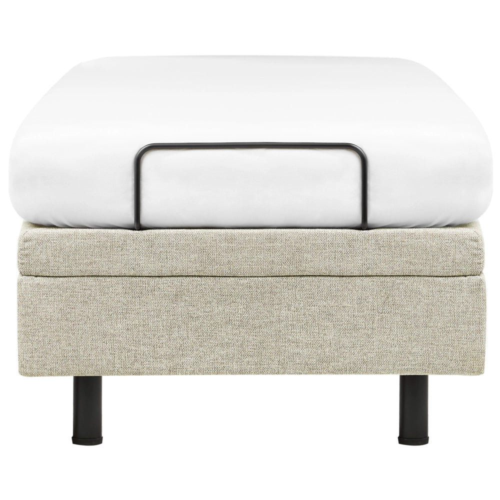 Letto elettrico matrimoniale tessuto beige regolabile con telecomando senza testiera 80x200 cm stile moderno